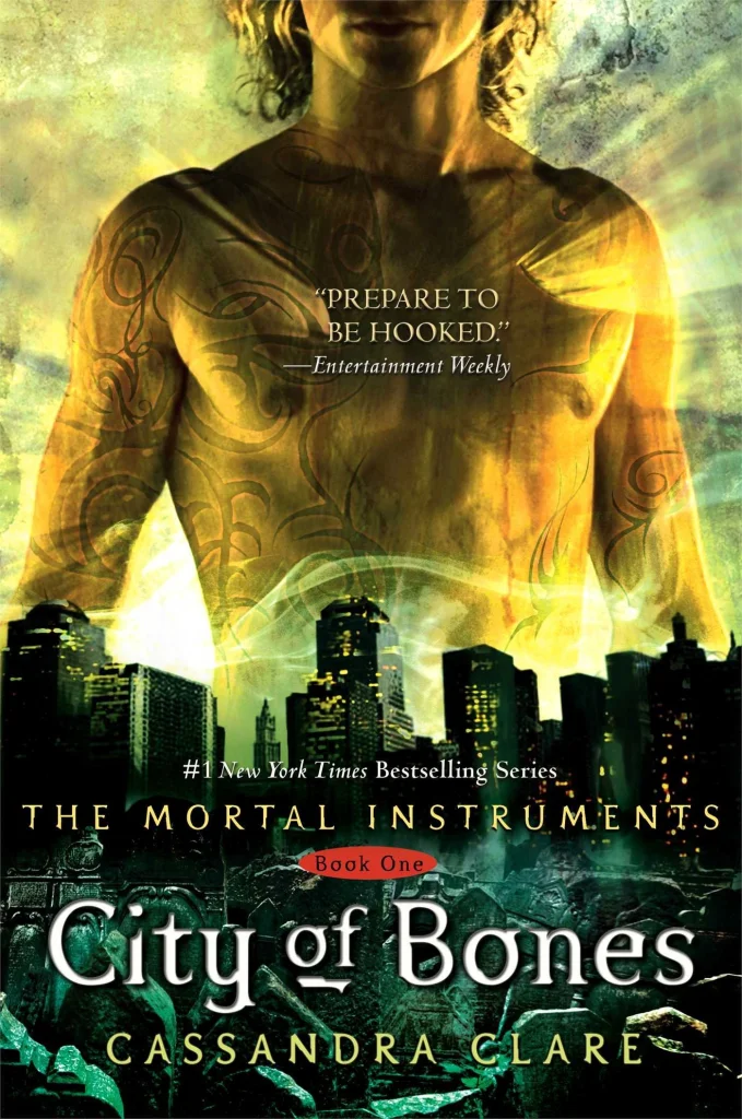 City of Bones (The Mortal Instruments, #1) by Cassandra Clare book cover; The Best Books Ever blog