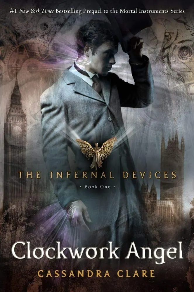 Clockwork Angel (The Infernal Devices, #1) by Cassandra Clare romance book cover; the best book boyfriends of all time book blog