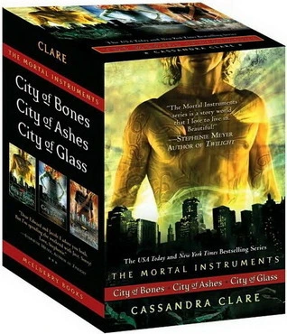 The Mortal Instruments Boxed Set: City of Bones; City of Ashes; City of Glass (The Mortal Instruments, #1) by Cassandra Clare romance book cover; best book boyfriends of all time book blog