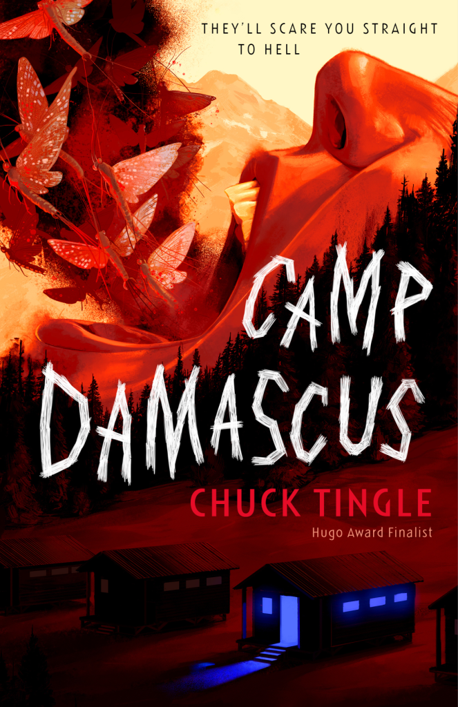 Camp Damascus by Chuck Tingle book cover; scariest books of 2023; new horror books to read during halloween